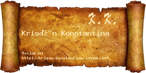 Krisán Konstantina névjegykártya